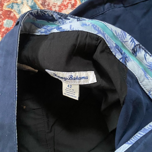 Tommy Bahama Dark Blue Flat Front Shorts - Picture 2 of 3